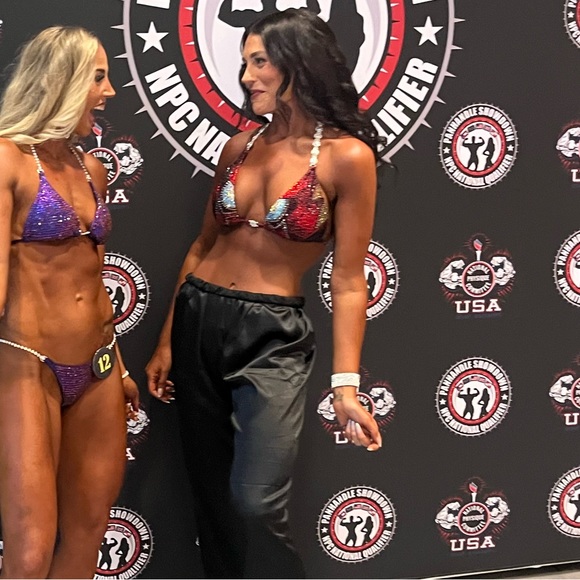 SOLD!!! NPC Muscle Dazzle red Iron Man themed competition suit. Worn once - Picture 5 of 5